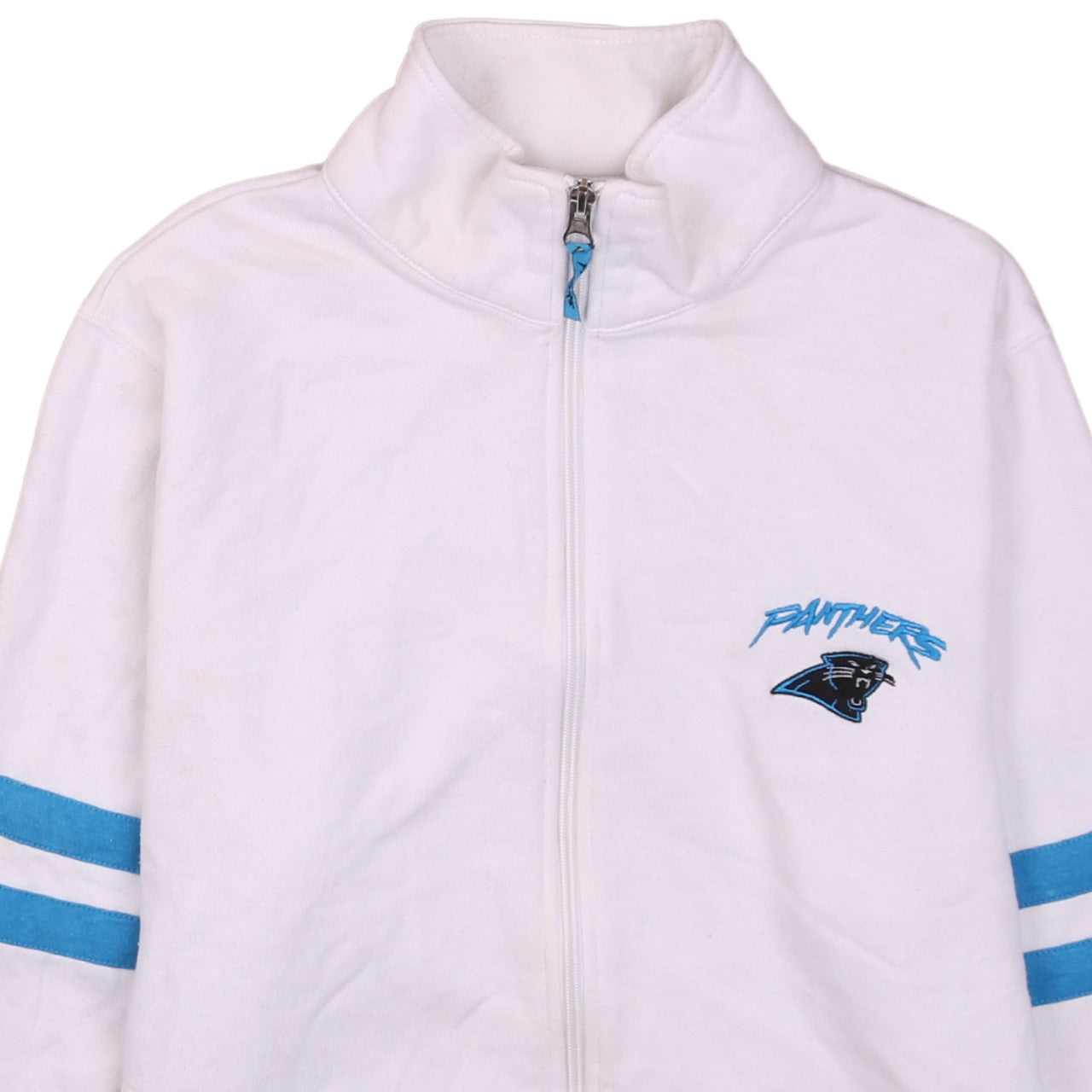 NFL Team Apparel Womens White Panthers Full Zip Sweatshirt Size L