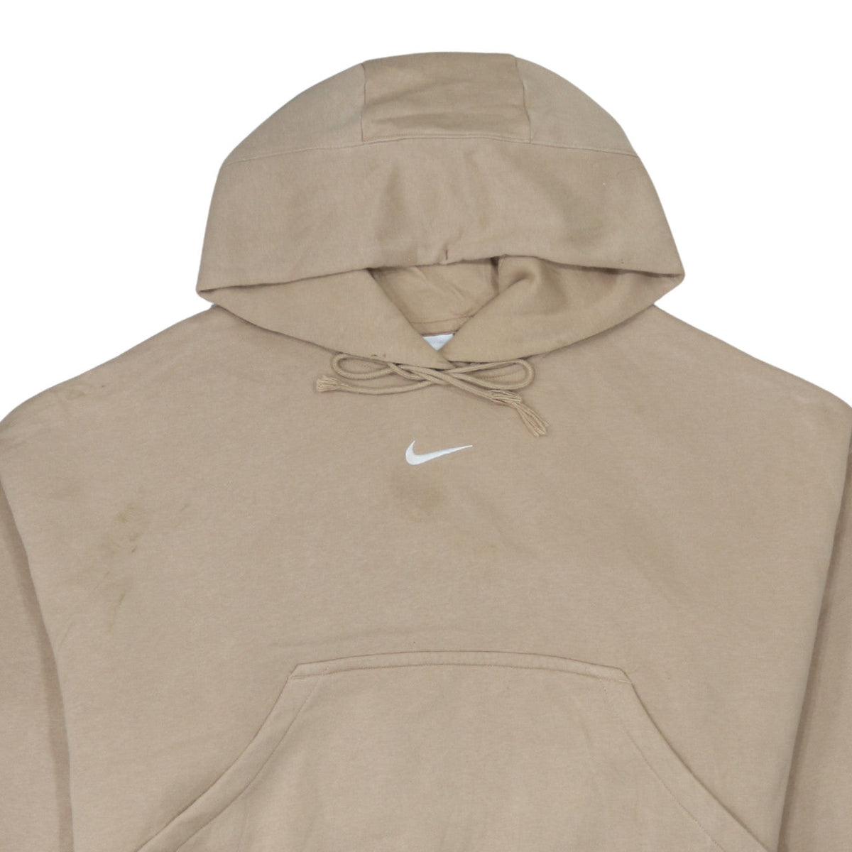 Nike Women Beige Small Pullover Hoodie Cotton Blend Casual