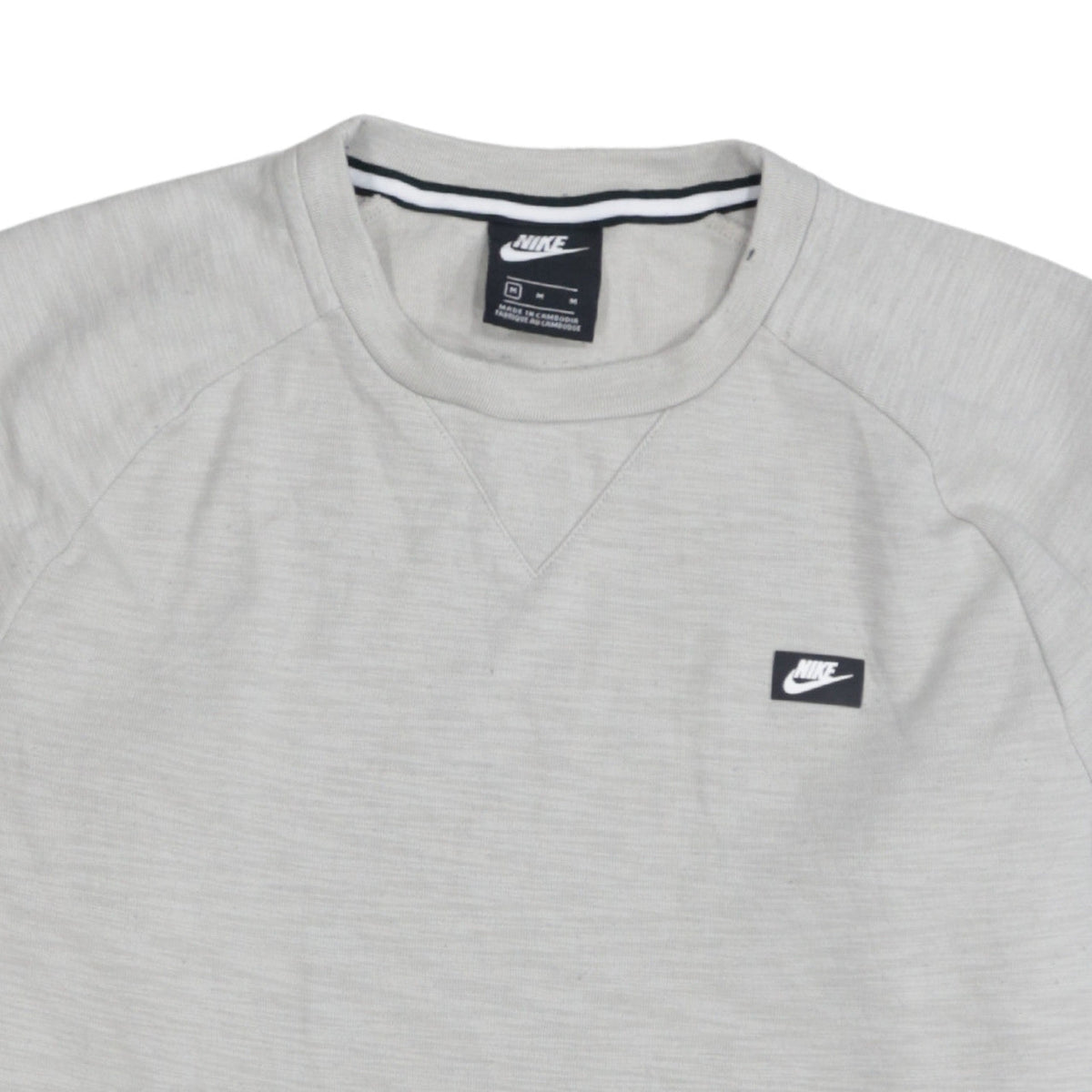 Nike Men Grey Crew Neck Pullover Sweatshirt Medium