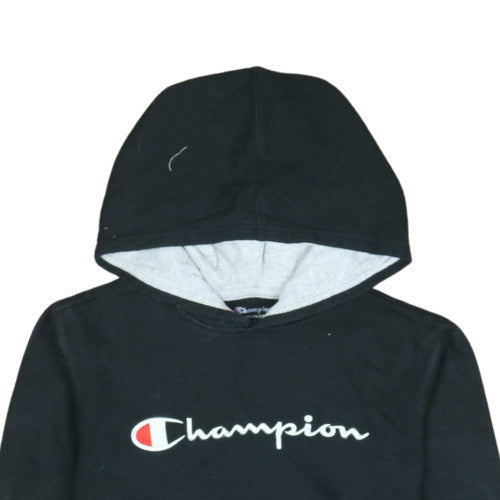 Champion Boys Black XL Pullover Hoodie with Logo Print
