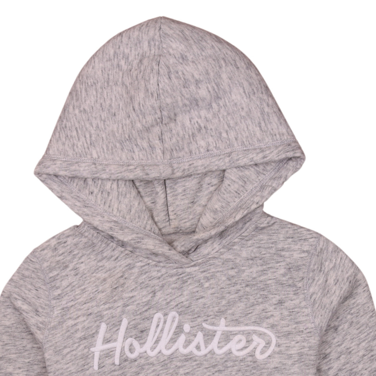Hollister Women Grey Pullover Hoodie Small Logo Hooded Sweatshirt