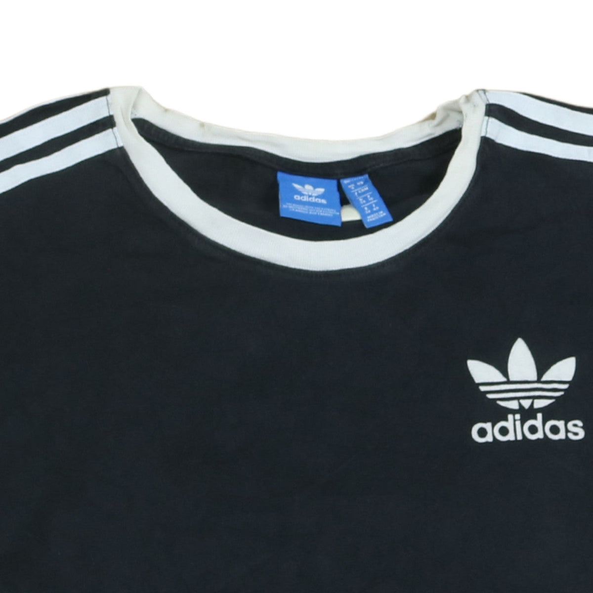 adidas Womens Black Ringer T-Shirt Size 8 Classic Sports Tee