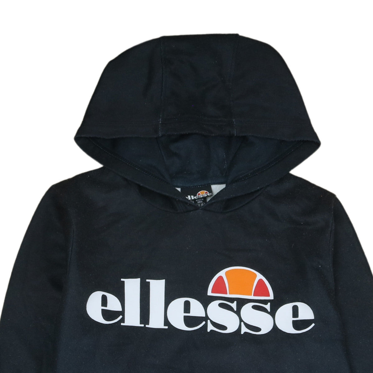 Ellesse Boys Black Pullover Hoodie 13-14 Years Logo Graphic Fleece