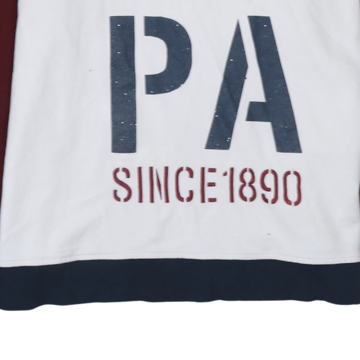 U.S. Polo Assn. Womens White Hoodie L Colourblock Graphic Print