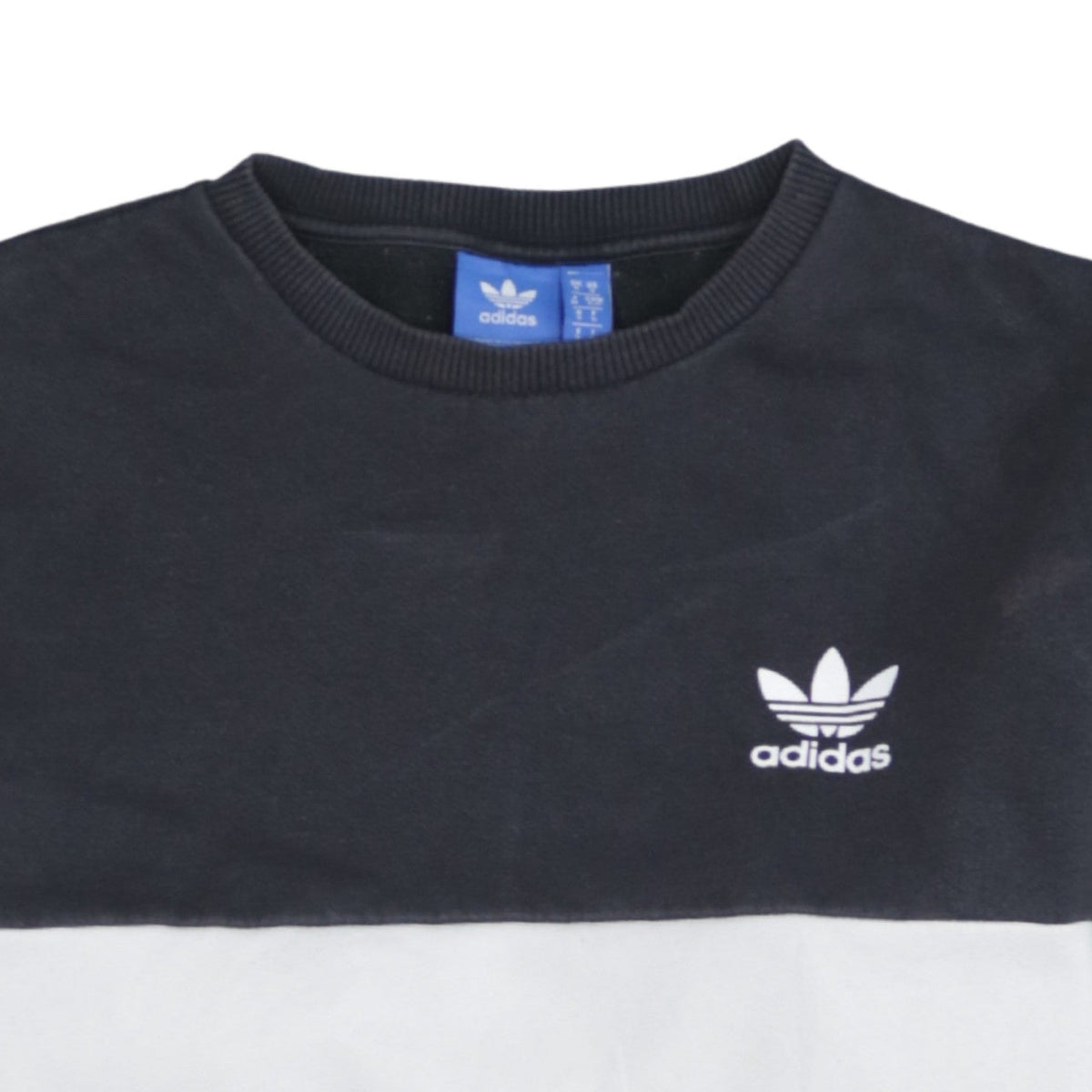 Adidas Men's Black & White Crew Neck Pullover Sweatshirt Size S