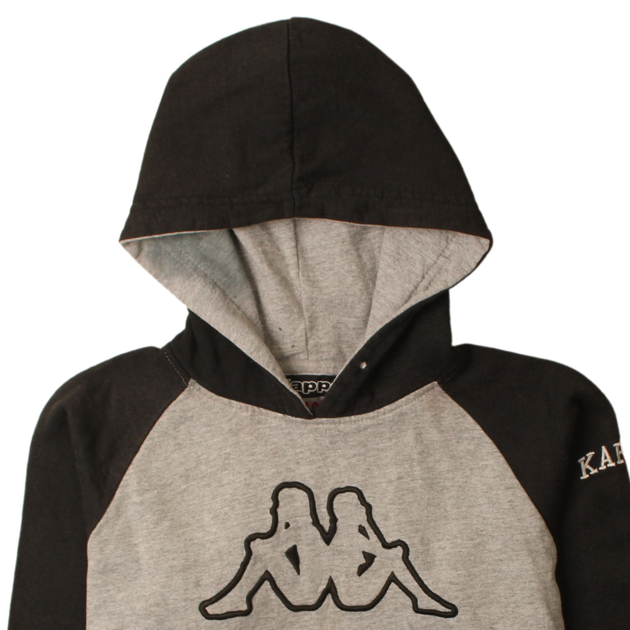 Kappa Men's Grey Small Pullover Hoodie with Logo Design