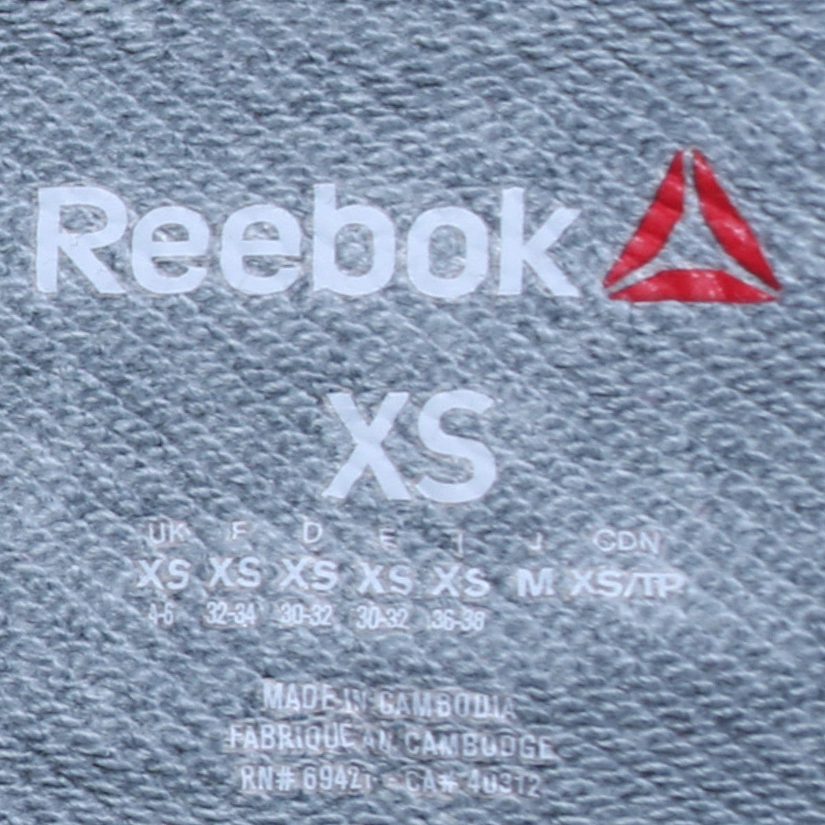 Reebok Men's Grey XS Pullover Hoodie High Neck Sportswear