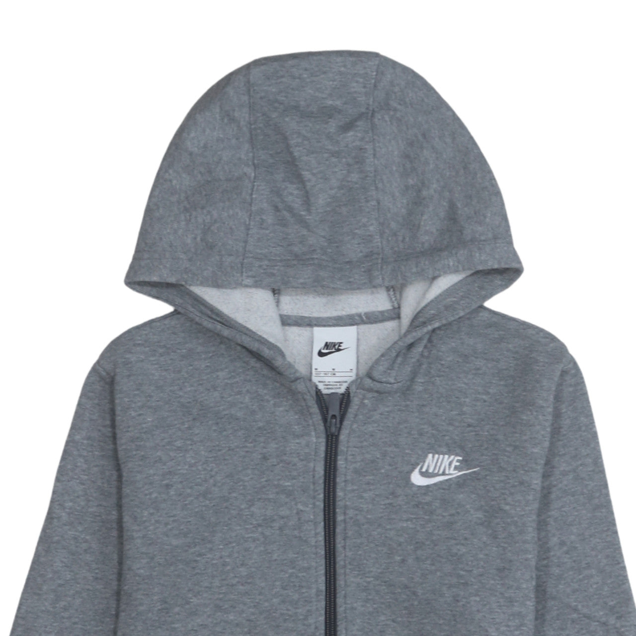 Nike Boys Grey Full Zip Hoodie Size 10-11Y Fleece Sportswear