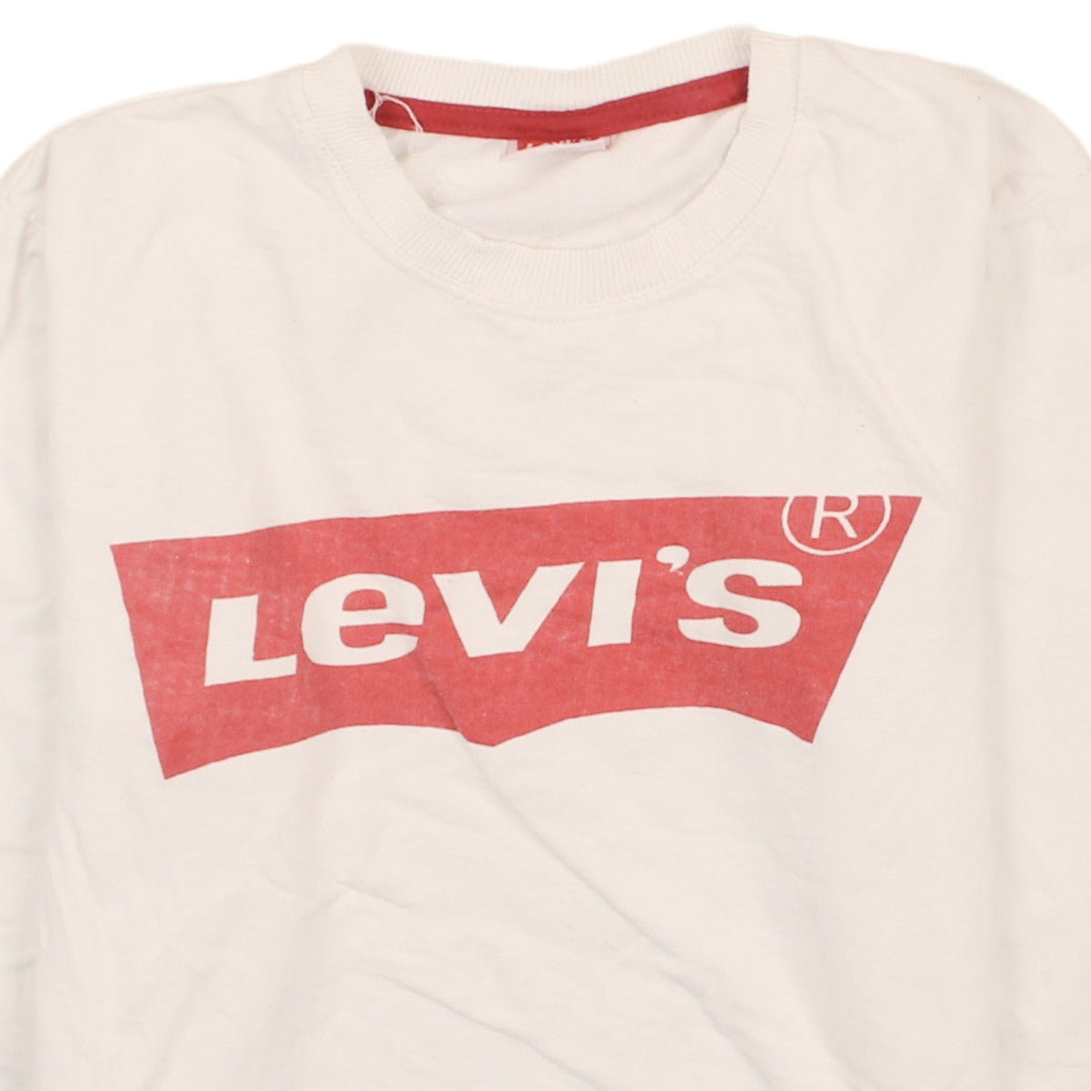 Levi's Men's White Logo Pullover Sweatshirt Size S