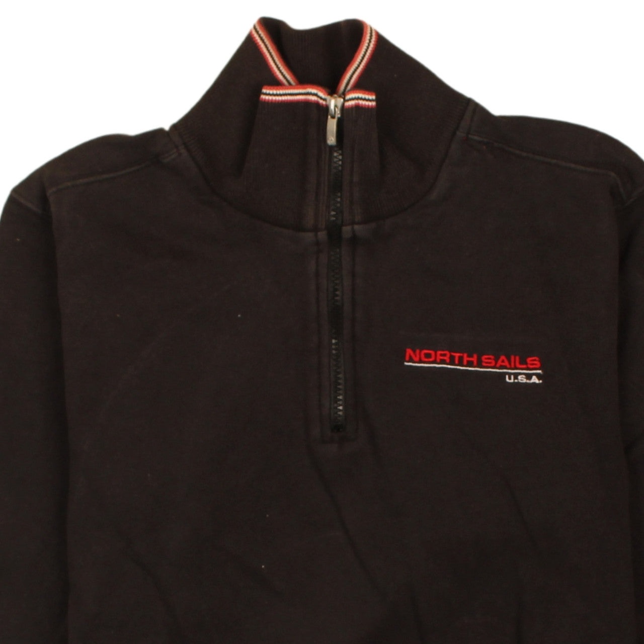 North Sails Men's Black 1/4 Zip Track Jacket Size M Cotton