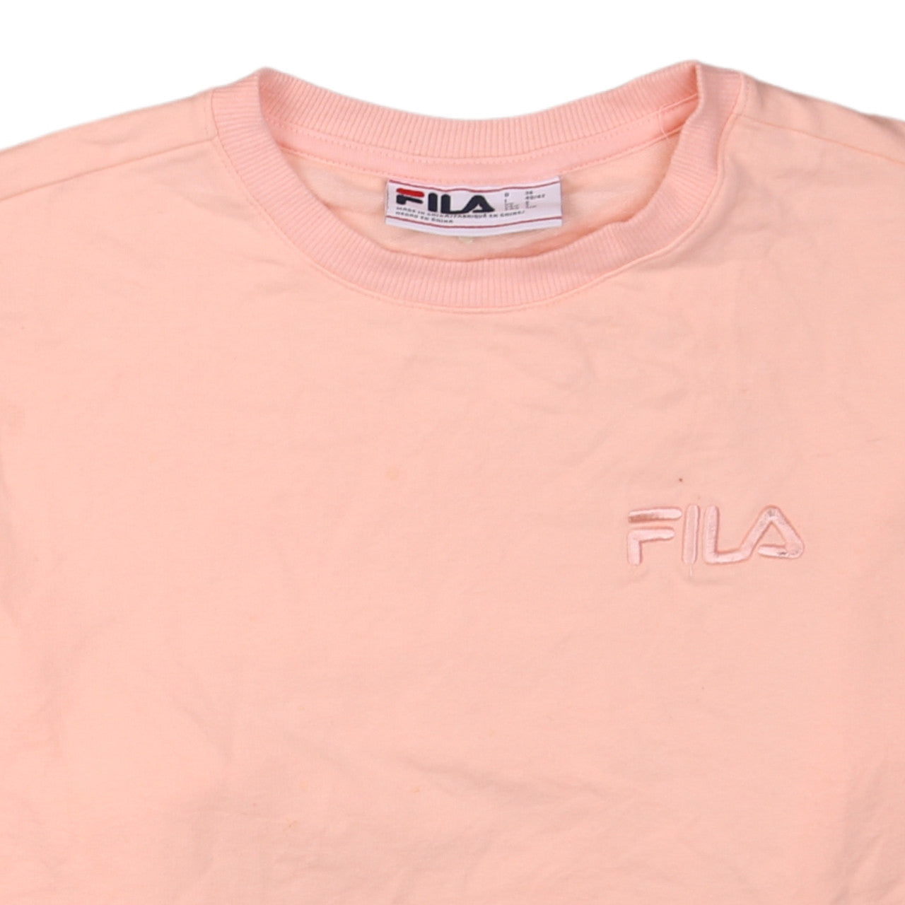 Fila Womens Pink Crew Neck Sweatshirt Size S Cotton Logo Casual