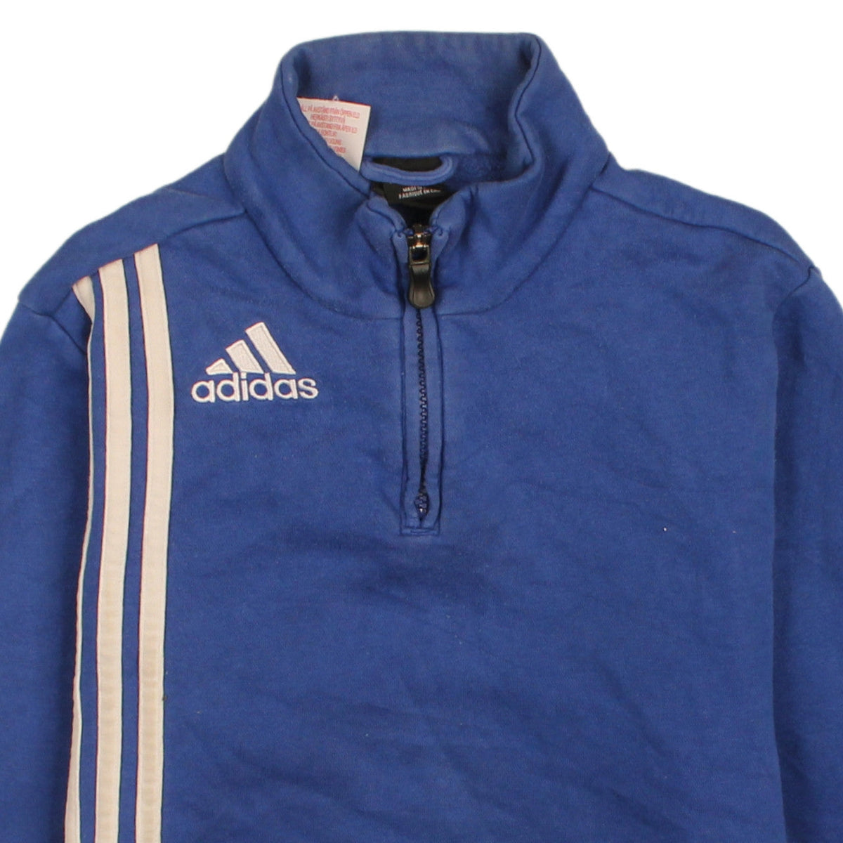 Adidas Boys Blue 1/4 Zip Fleece Sweatshirt 16 Years Regular Fit Sports Top