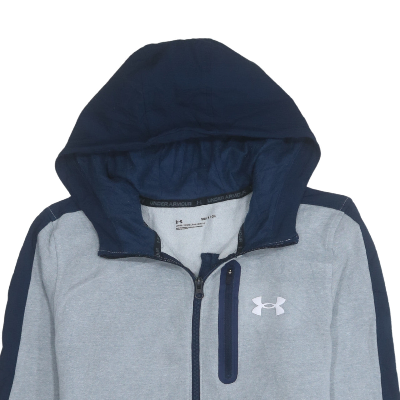 Under Armour Men Blue Full Zip Hoodie Size S Relaxed Fit
