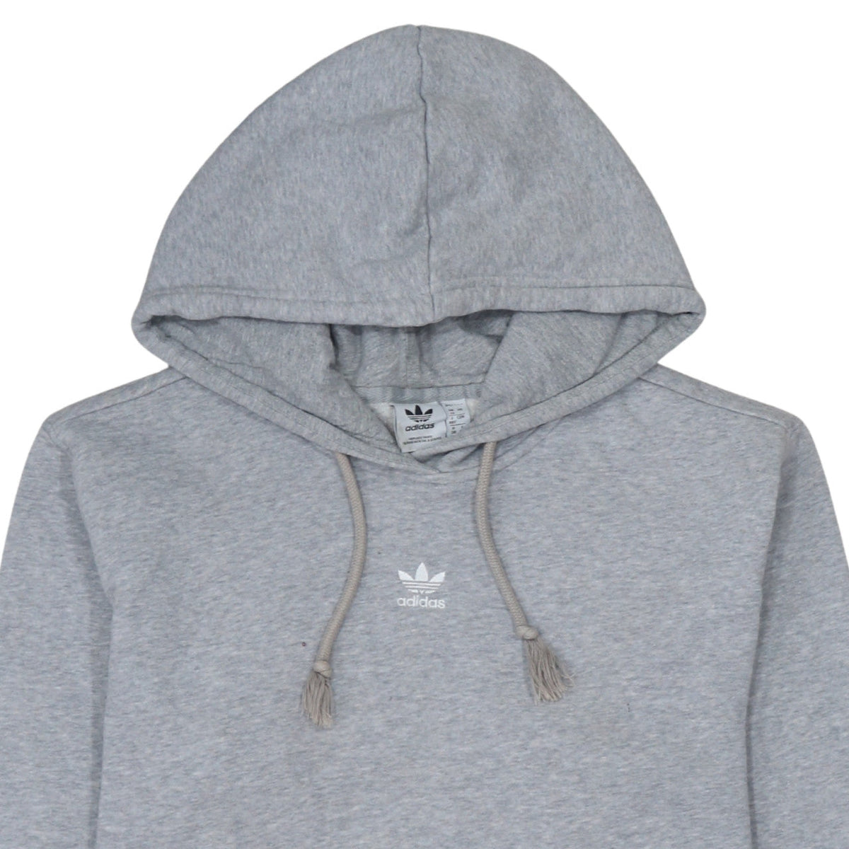 Adidas Women Grey Pullover Hoodie Size 12 Cotton Blend