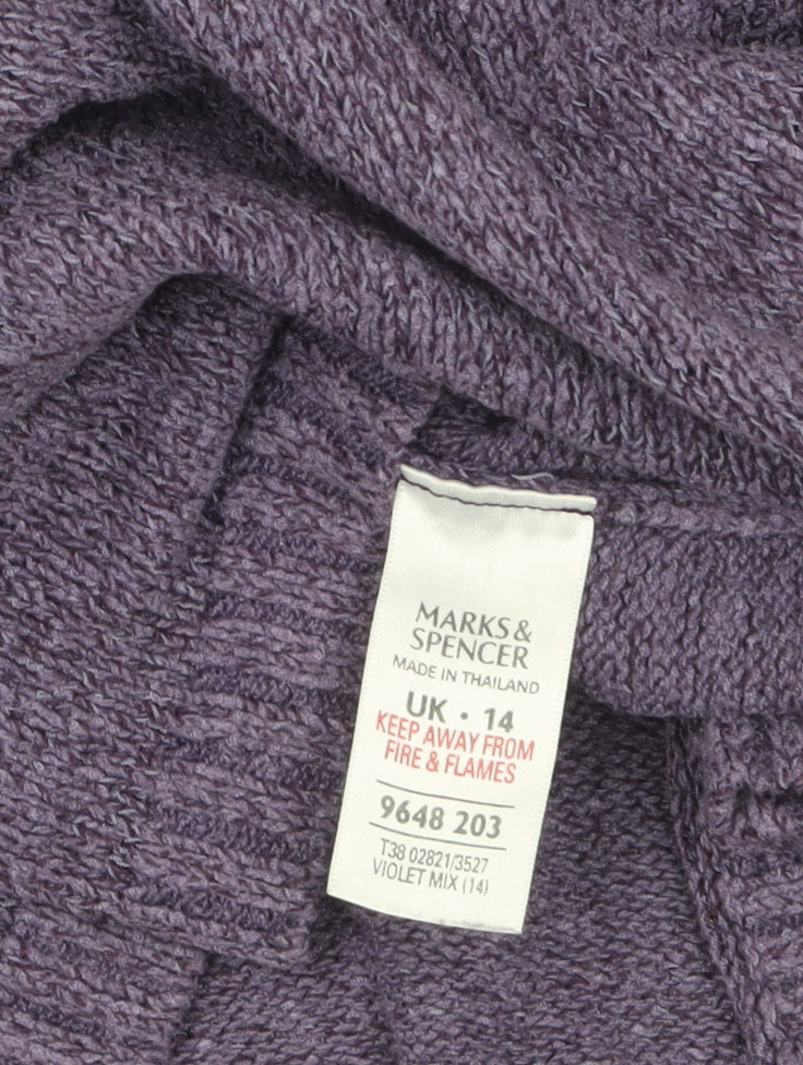 Marks & Spencer Women's Purple Roll Neck Knit Jumper UK 14