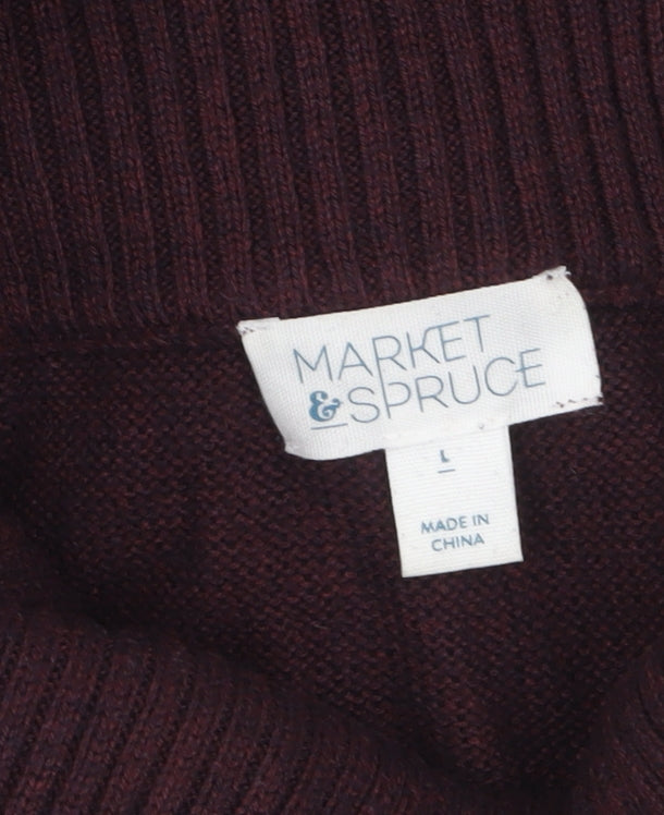 Market & Spruce Women Brown Knit Roll Neck Jumper Dress L