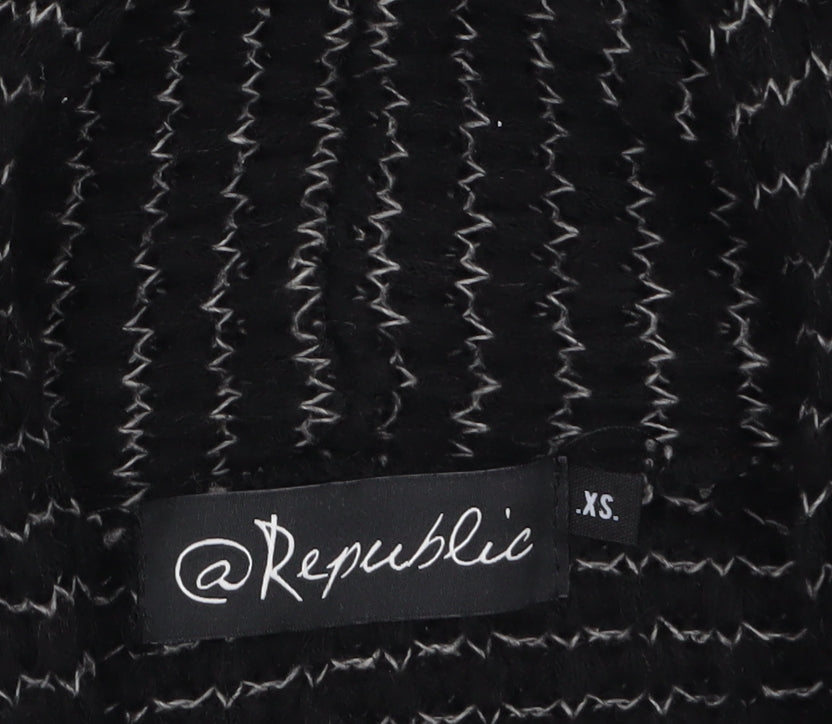@Republic Women's Black XS Chunky Knit Open Cardigan