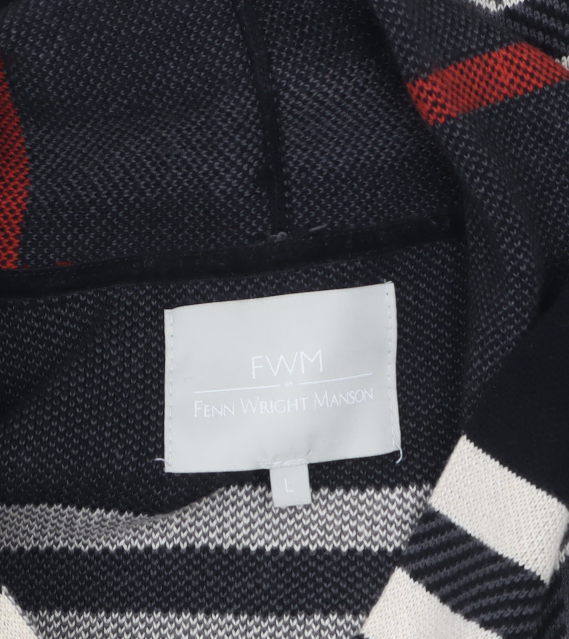 Fenn Wright Manson Women's Black Check Knit Long Sleeve Cardigan Size L