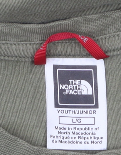 The North Face Boys Green L Short Sleeve Cotton Outdoor T-Shirt