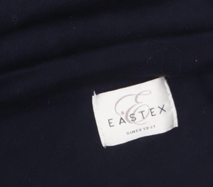 Eastex Women’s Blue 3/4 Sleeve Bow Neck Pullover Jumper Size 16