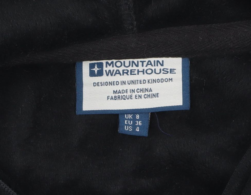 Mountain Warehouse Womens Black Fleece Full Zip Hoodie UK 8