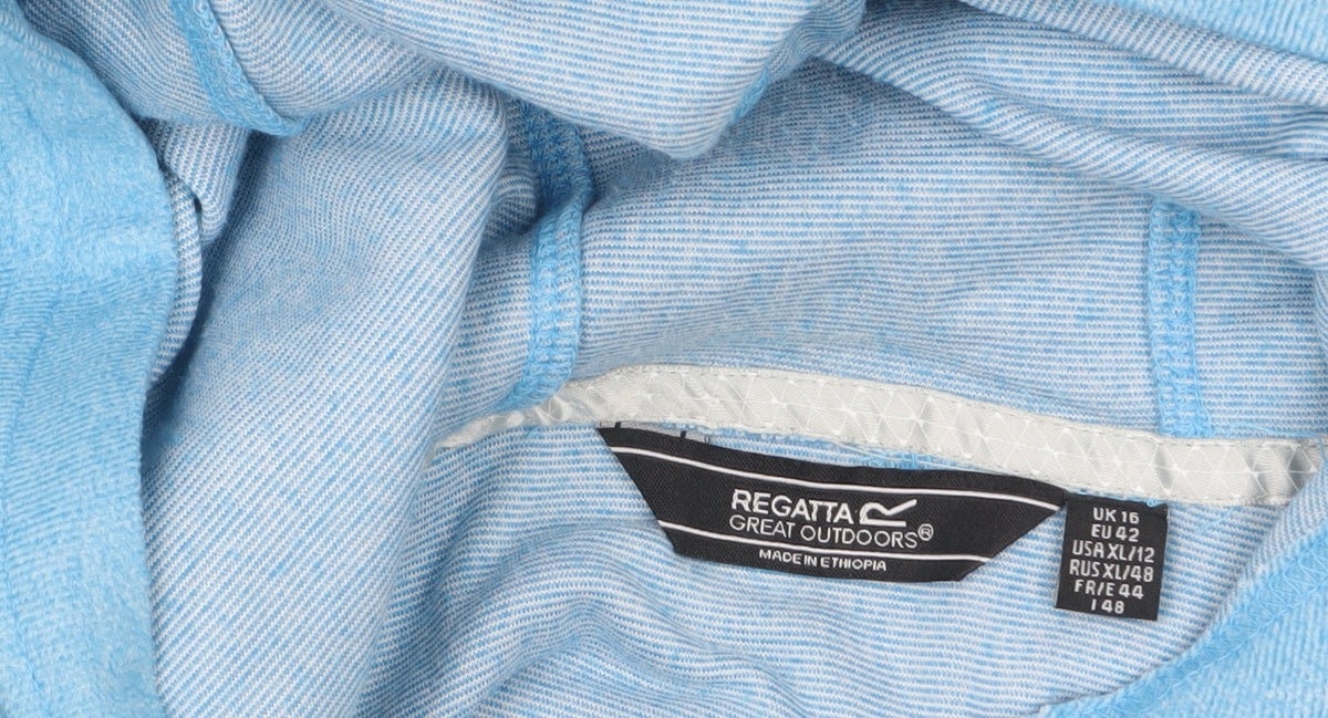 Regatta Great Outdoors Women's Blue Pullover Hoodie UK 16 Polyester