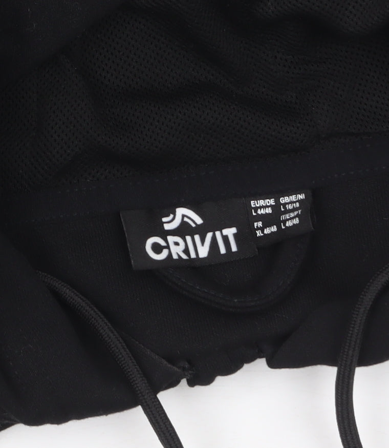Crivit Womens Black Full Zip Hoodie Size L 16 Hooded Sweatshirt