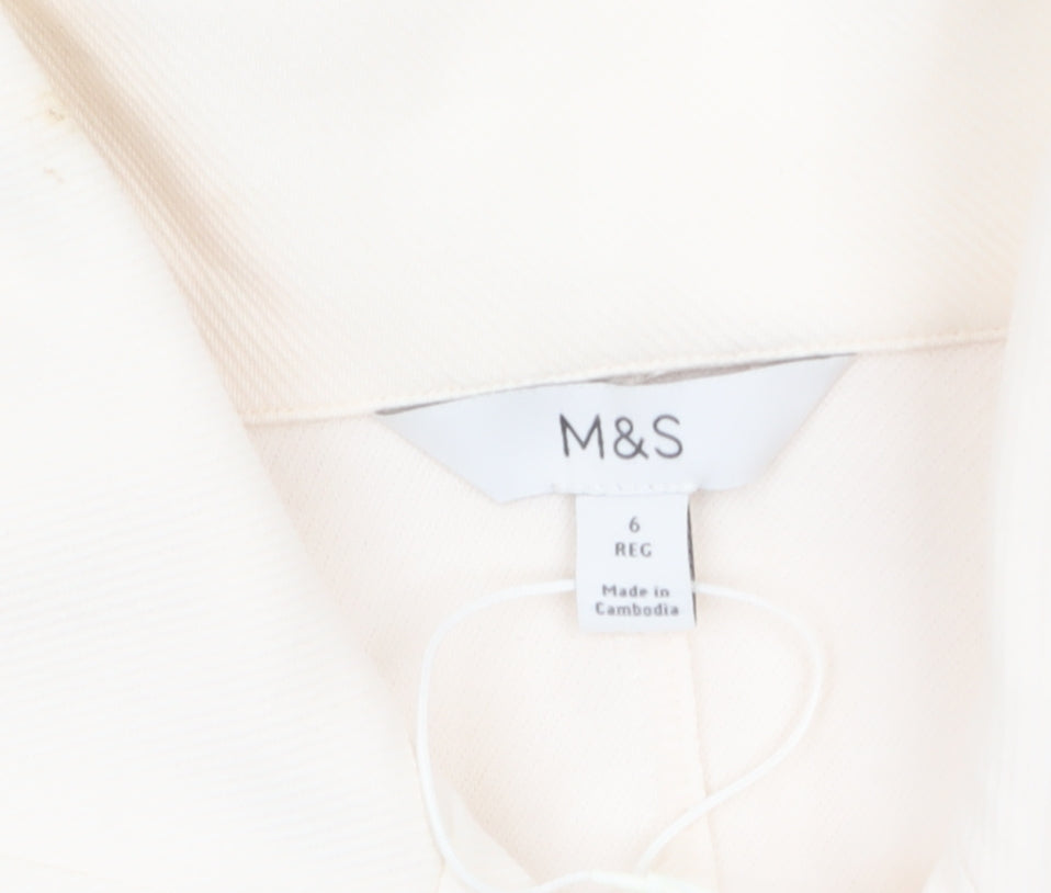 Marks & Spencer Women's Ivory Size 6 Twill Zip Jacket