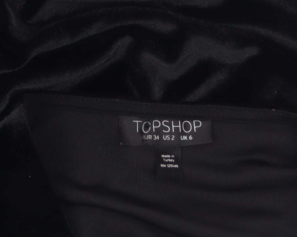 Topshop Women’s Black Velvet Lace Playsuit Size 6