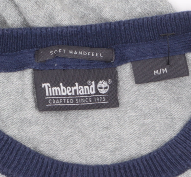 Timberland Men’s Grey Crew Neck Knit Jumper M Classic Soft Wool Blend