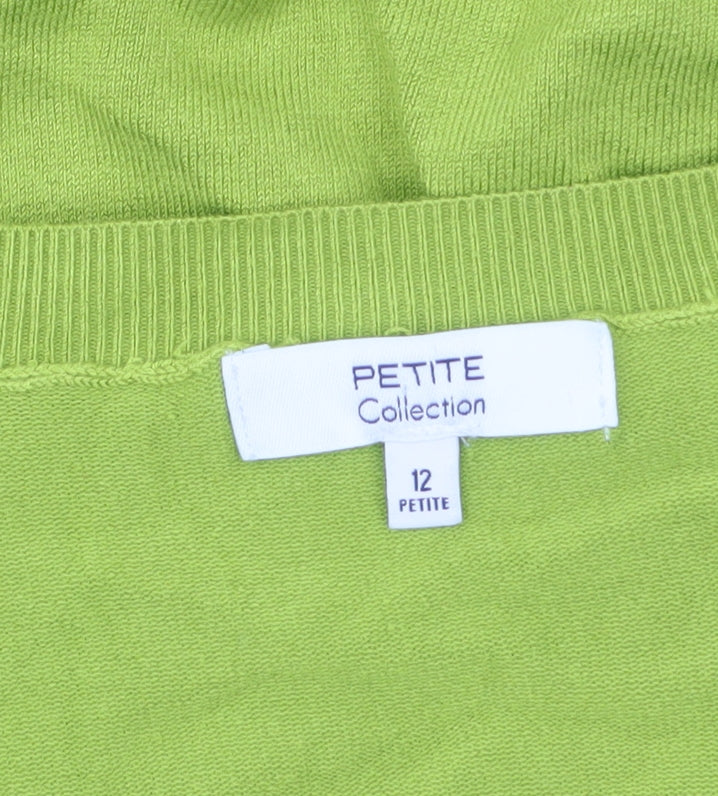 Petite Collection Women’s Green V-Neck Wrap Jumper Size 12 Petite