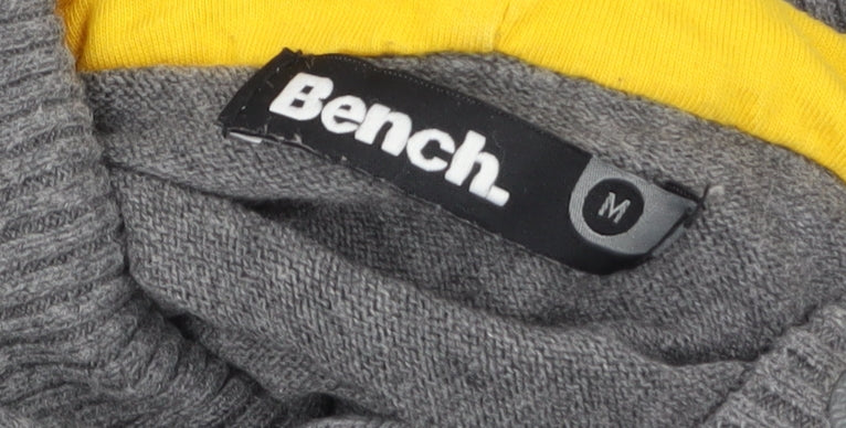 Bench Men’s Grey Hooded Pullover Jumper Size M Cotton Blend