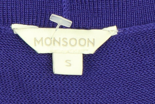 Monsoon Women Purple Shrug Knit Long Sleeve Cardigan S