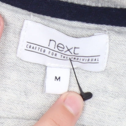 Next Men's Grey Cotton Blend Crew Neck Pullover Sweatshirt Medium