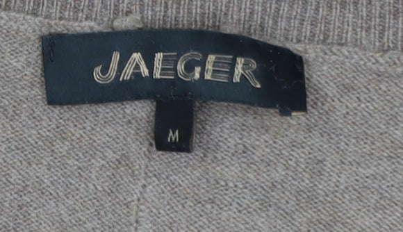 Jaeger Women Beige Wool Cashmere Pullover Jumper Size M