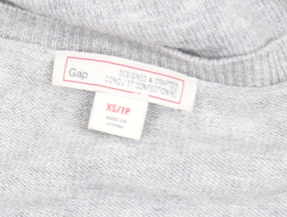 Gap Women’s Grey V-Neck Merino Wool Blend Jumper XS