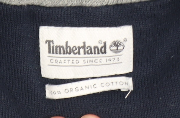 Timberland Men's Blue XL 1/2 Zip Cotton Sweatshirt