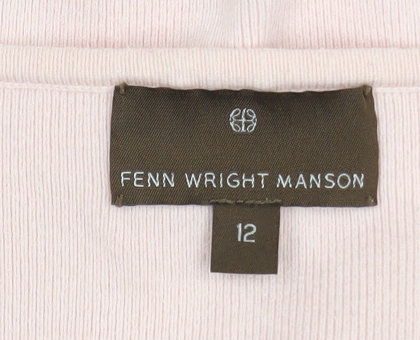 Fenn Wright Manson Women's Pink V-Neck Tie Front Cardigan Size 12