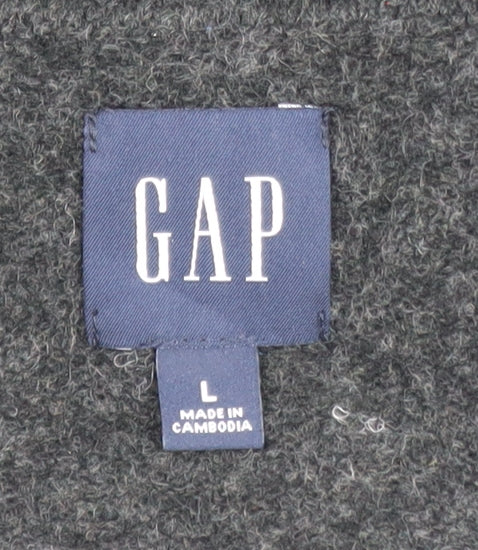 GAP Men’s Grey Wool Blend V-Neck Pullover Jumper Size L