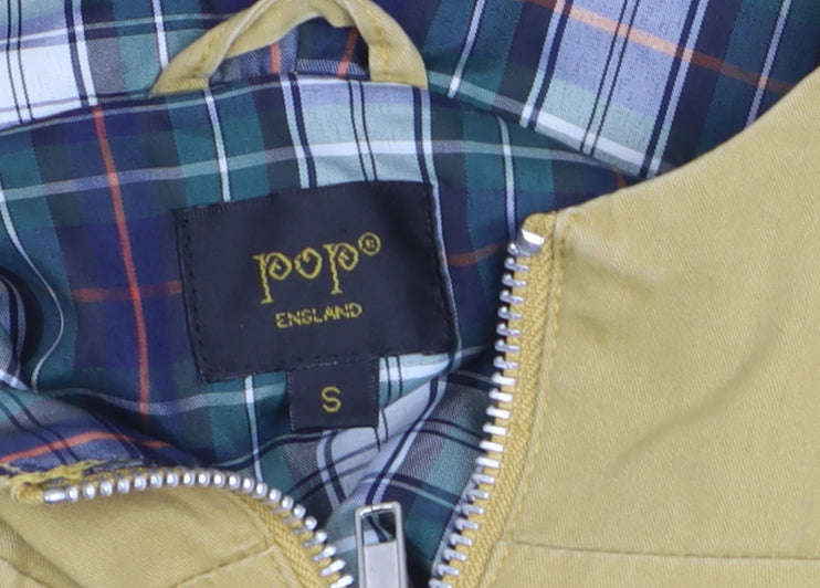 Pop England Men's Beige Hooded Windbreaker Jacket Size S