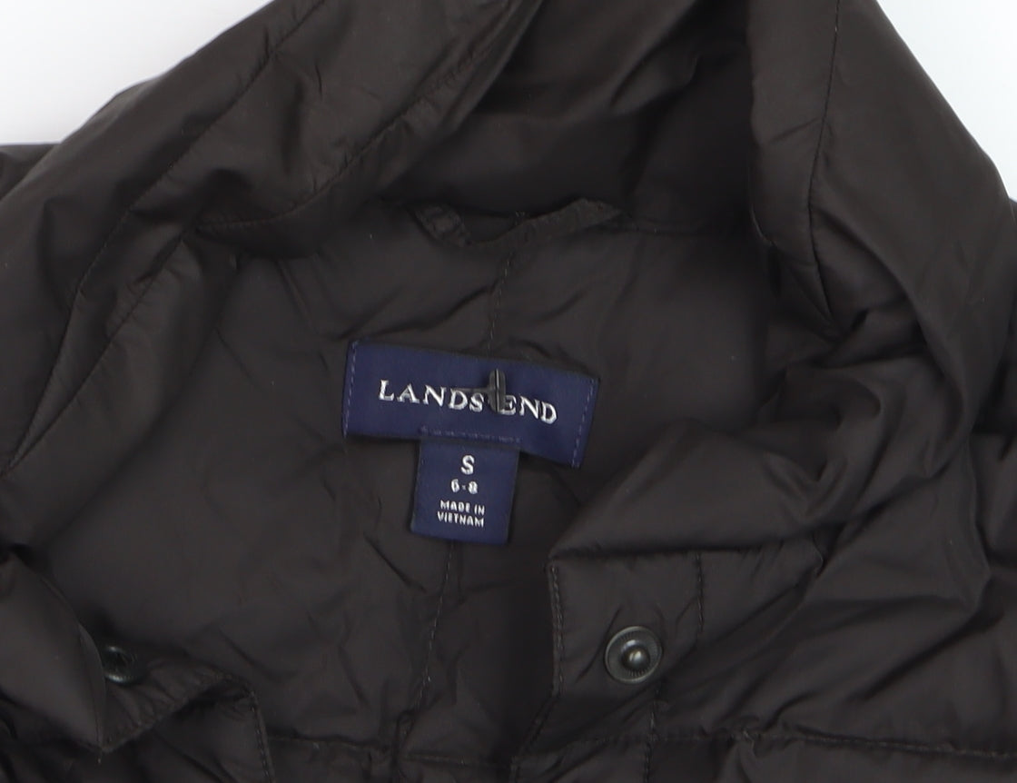 Lands' End Women's Black Puffer Down Waistcoat Gilet Size S 8