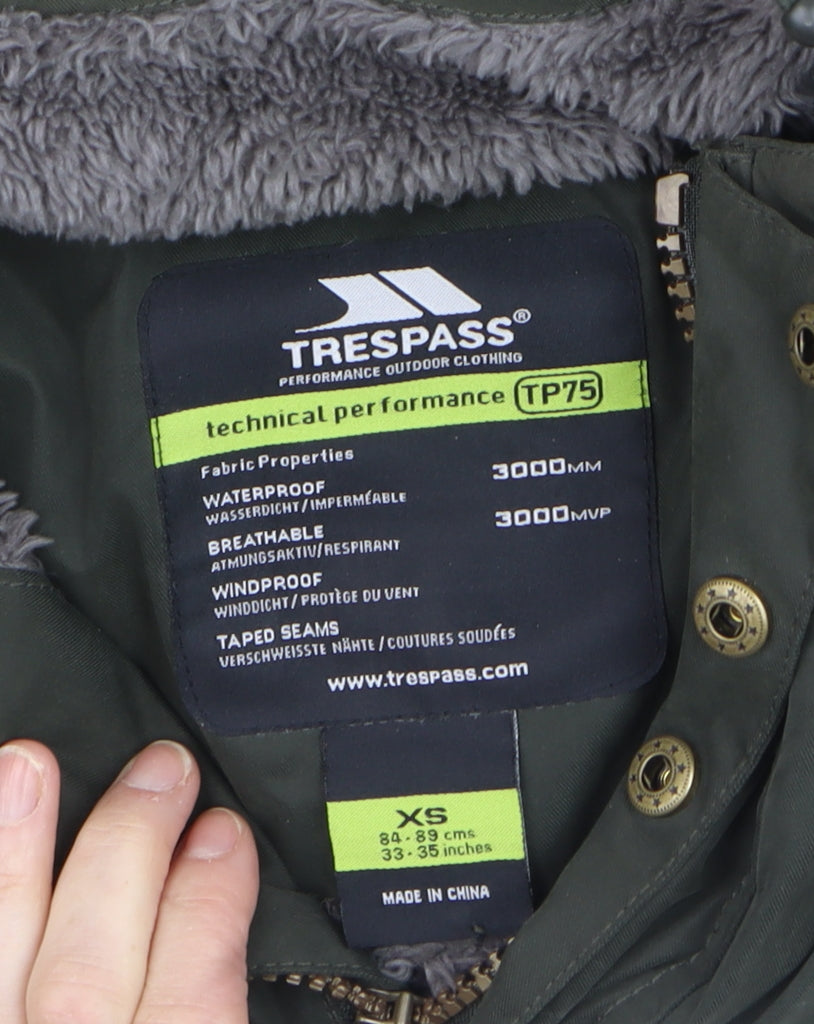 Trespass Men's Green XS Waterproof Hooded Parka Jacket