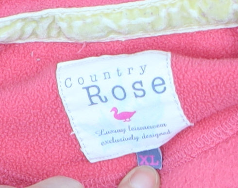 Country Rose Womens Pink Fleece Full Zip Jacket XL Walking Outdoor