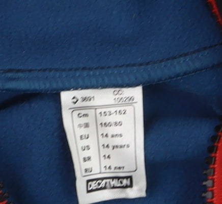 Quechua Teens Black Softshell Hooded Hiking Jacket Size 164