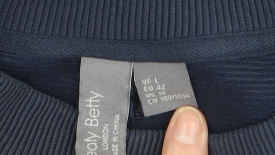 Sweaty Betty Unisex Blue Cotton Pullover Jumper L Regular Fit
