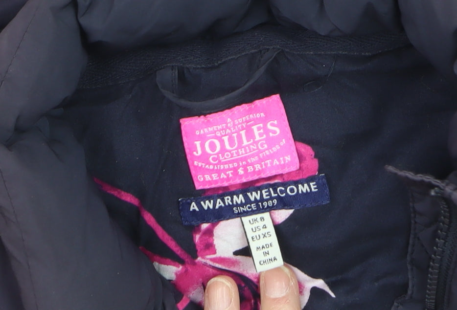 Joules Women's Purple Padded Gilet UK 8 Quilted Waistcoat