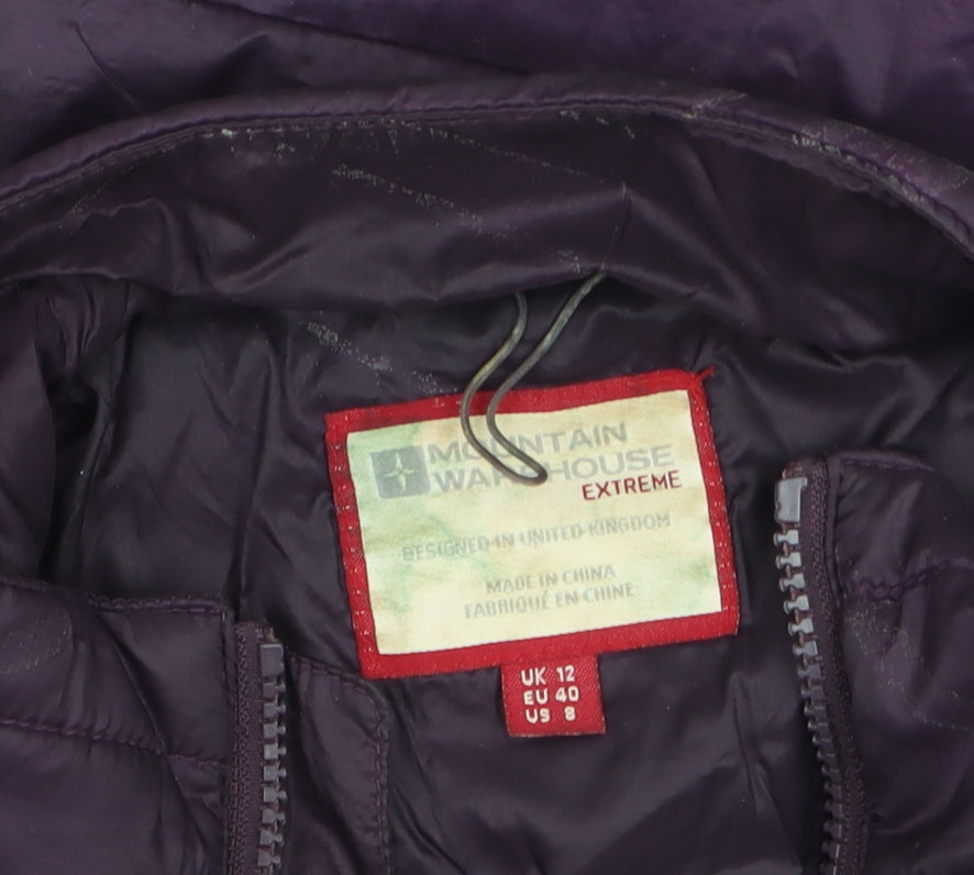 Mountain Warehouse Womens Purple Puffer Jacket UK 12 Lightweight Winter Coat