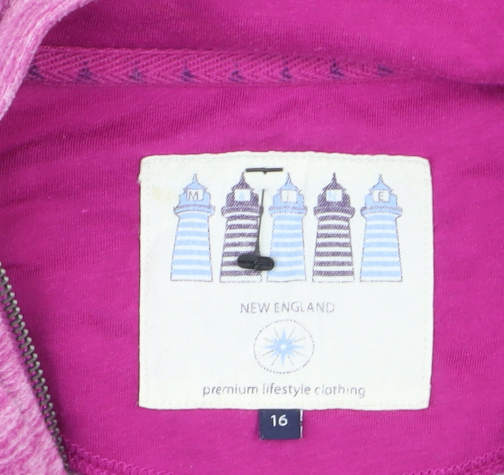 Maine New England Women's Pink Size 16 Full Zip Fleece Jacket