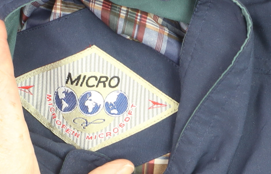 Microfin Microsoft Men’s Blue Bomber Jacket M Regular Classic Style
