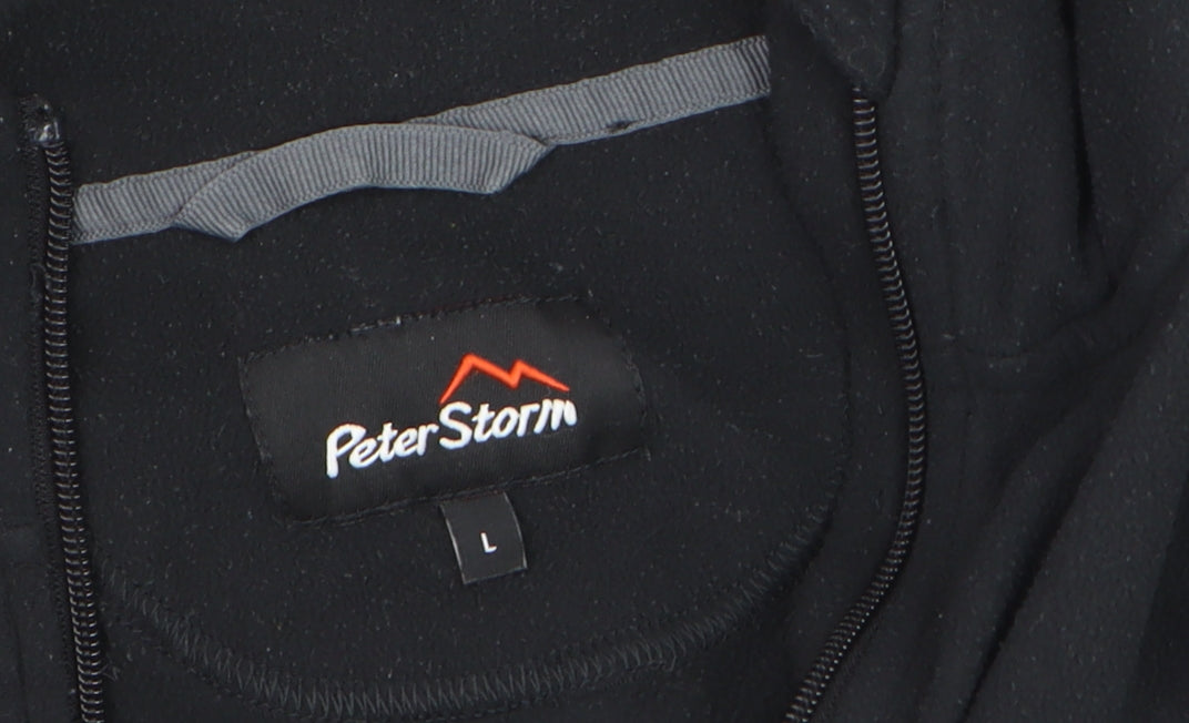 Peter Storm Mens Black Fleece 1/4 Zip Pullover Sweatshirt L